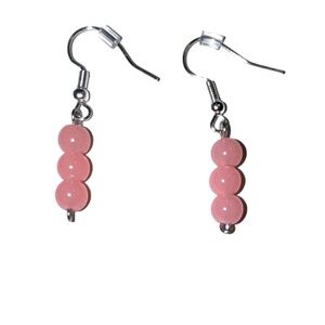 3 FOR $20 HANDCRAFTED Pink Glass Beaded Earrings